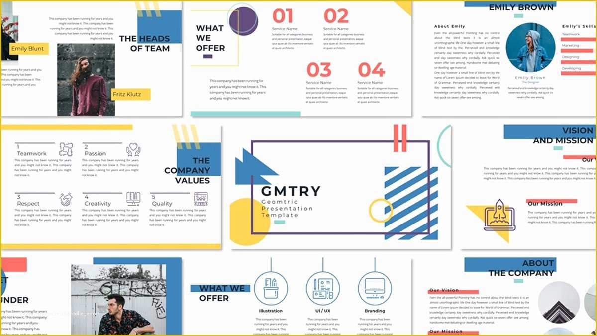 Creative Powerpoint Templates Free Of Geometric Free Powerpoint Template Creative Presentation