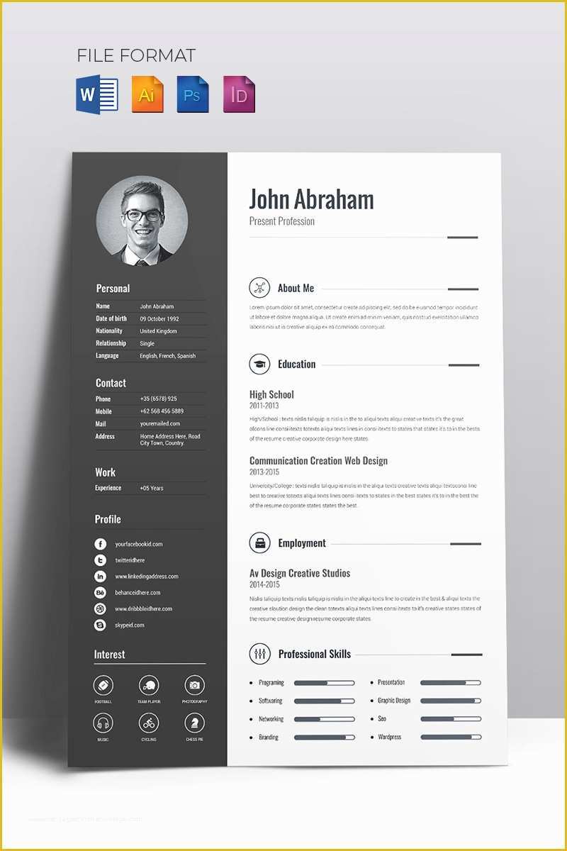 Creative Resume Templates for Word Free Of Minimal Creative Cv Resume Template