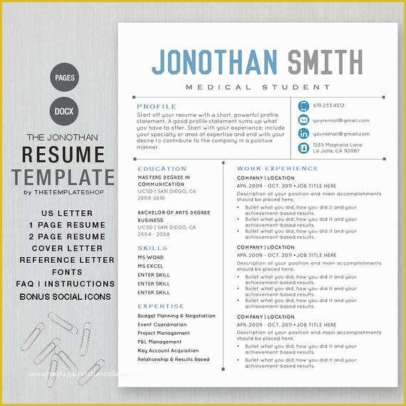 Creative Word Resume Templates Free Of Resume Template Cv Template for Word Printable social