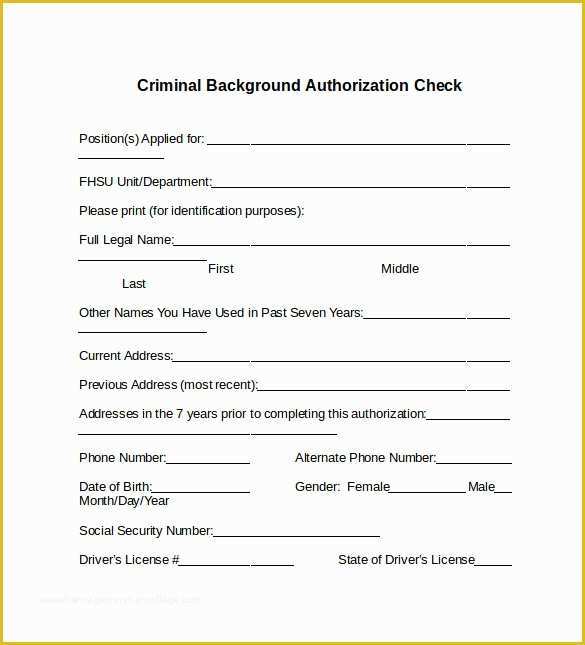 Credit Check Authorization form Template Free Of 8 Sample Background Check forms to Download