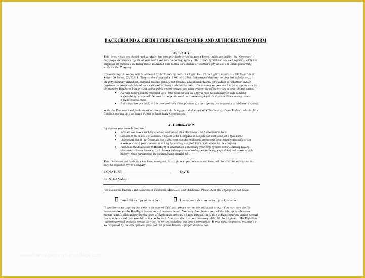 Credit Check Authorization form Template Free Of 9 Background Check Information forms &amp; Templates Pdf