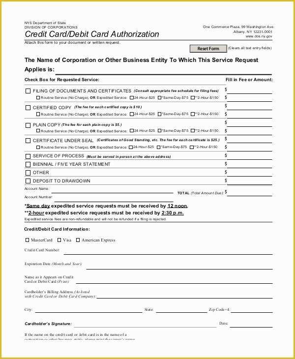 Credit Check Authorization form Template Free Of Credit Card Authorization form Template 10 Free Sample