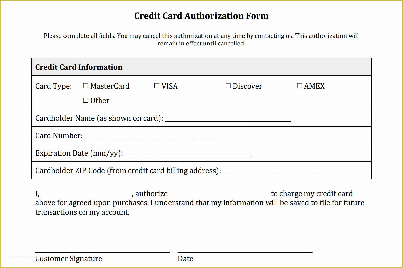 Credit Check Authorization form Template Free Of Credit Card Authorization form Templates [download]