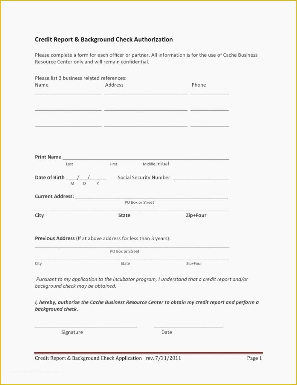 Credit Check Authorization form Template Free Of the Miracle Generic Background Check