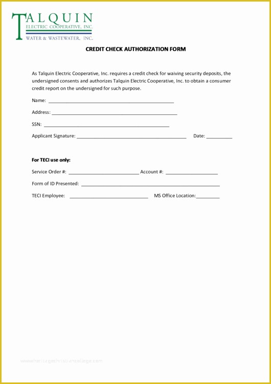 Credit Check Authorization form Template Free Of top 11 Credit Check form Templates Free to In Pdf