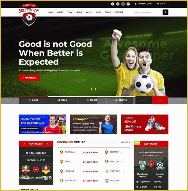 Cricket Website Templates Free Download Of 15 Best Responsive Sports Website Templates 2018 Designmaz