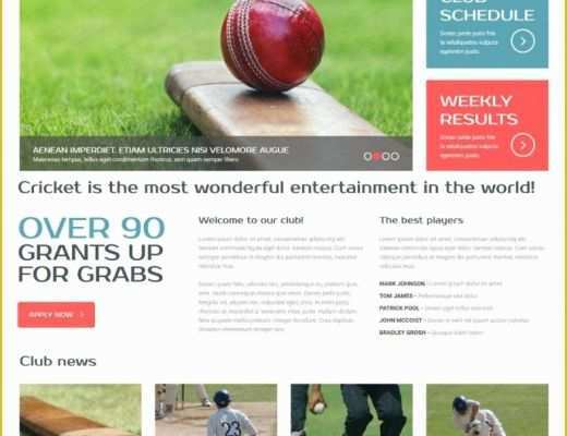 Cricket Website Templates Free Download Of 30 soccer Club Website themes &amp; Templates