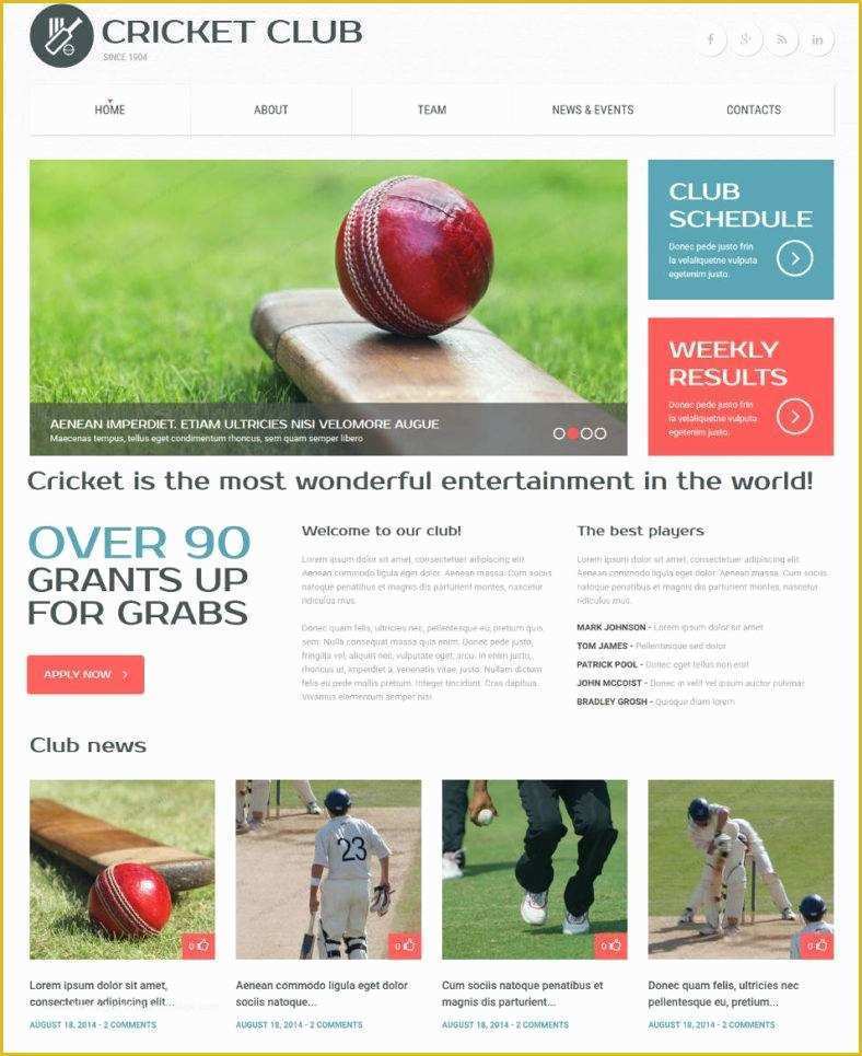 Cricket Website Templates Free Download Of 30 soccer Club Website themes & Templates