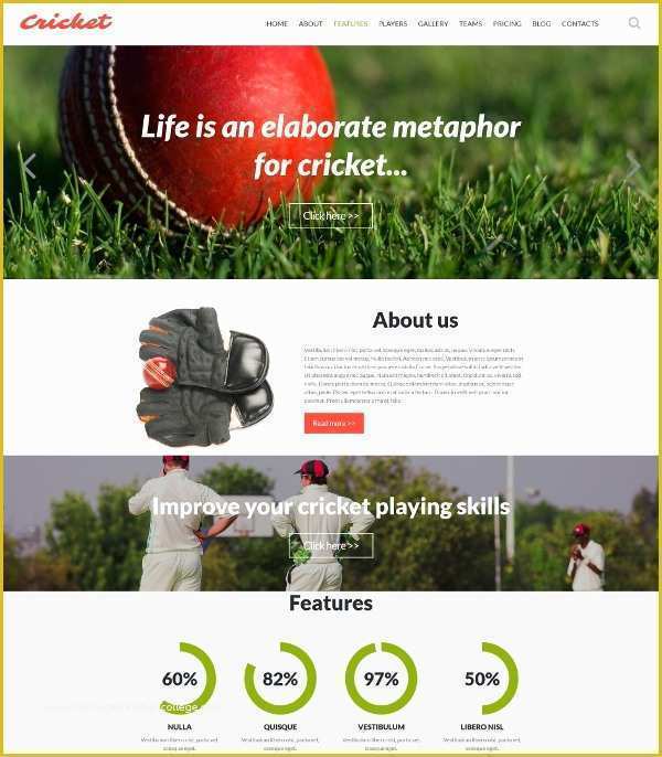 Cricket Website Templates Free Download Of 37 E Page Website themes & Templates