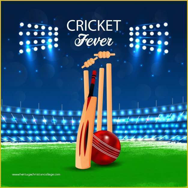 Cricket Website Templates Free Download Of Cricket Match Concept with Stadium and Background Vector