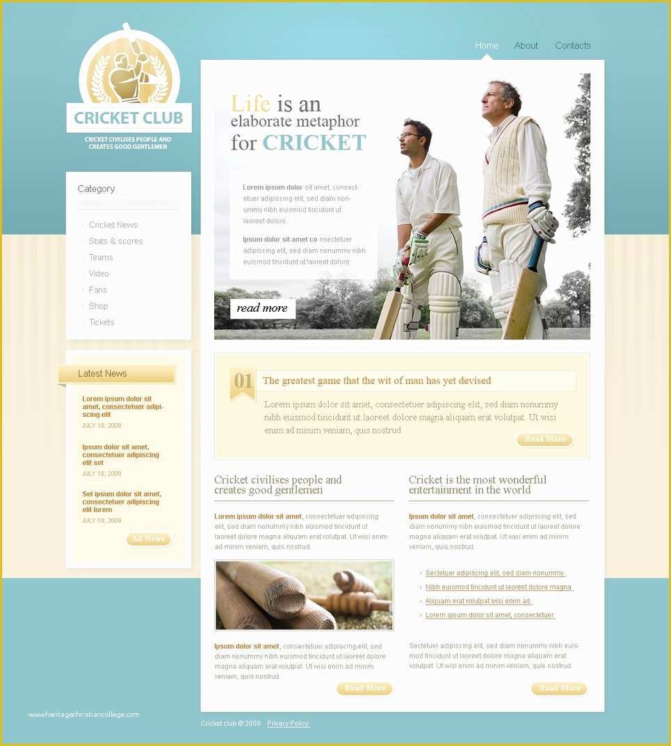 Cricket Website Templates Free Download Of Cricket News Website Template Web Design Templates