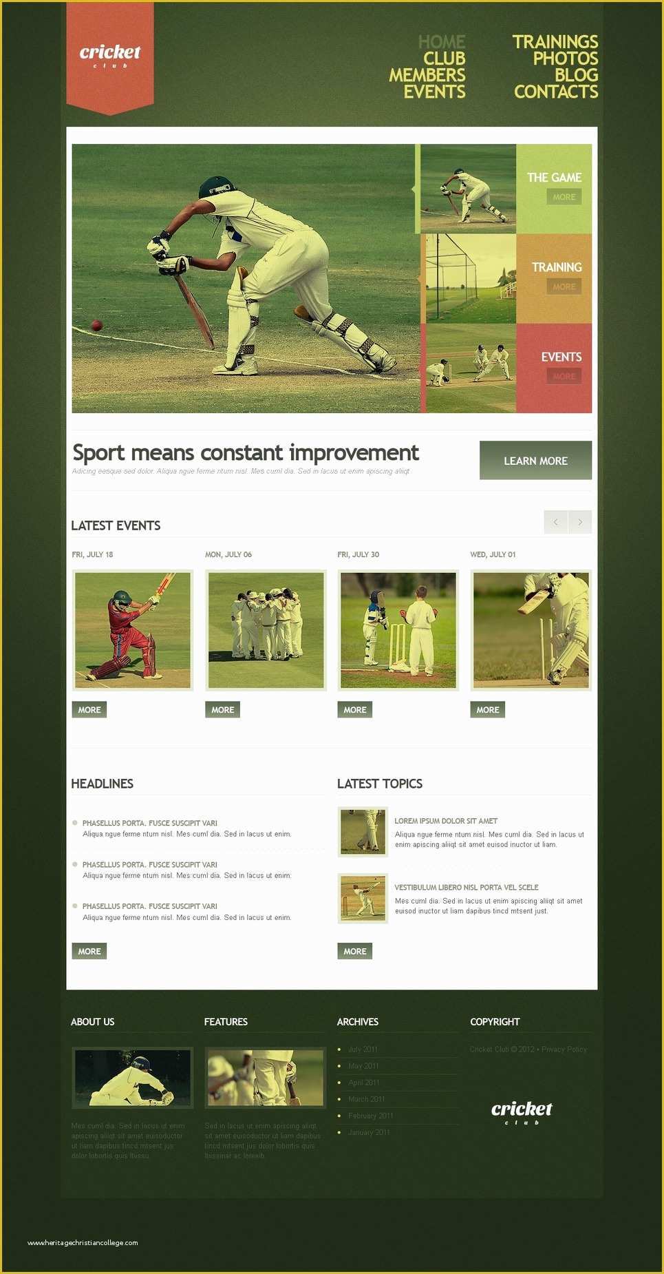 Cricket Website Templates Free Download Of Cricket Website Template