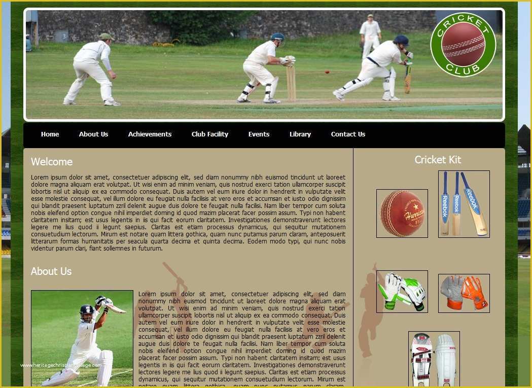 Cricket Website Templates Free Download Of Download Club Website Template Free Free software
