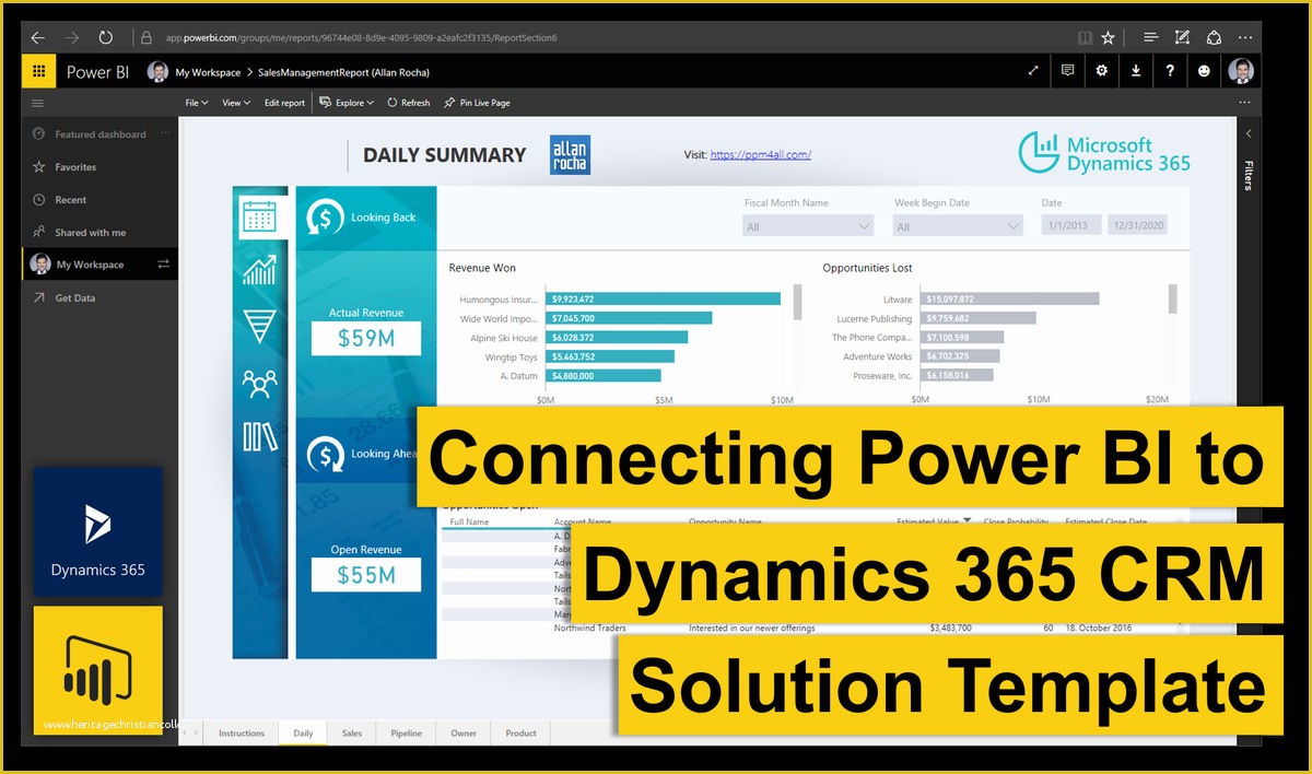 Crm Template Free Download Of Connecting Power Bi to Dynamics 365 Crm – solution