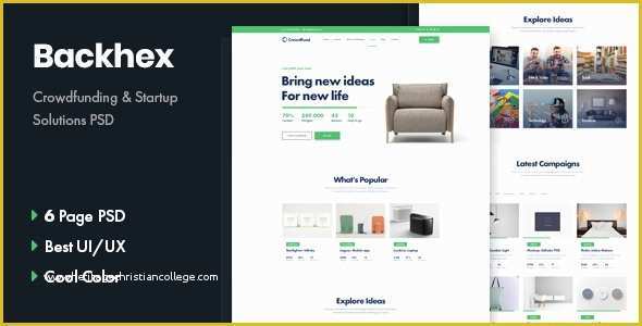 Crowdfunding Template Free Of Backhex Startup & Crowdfunding Psd Template by Mitem