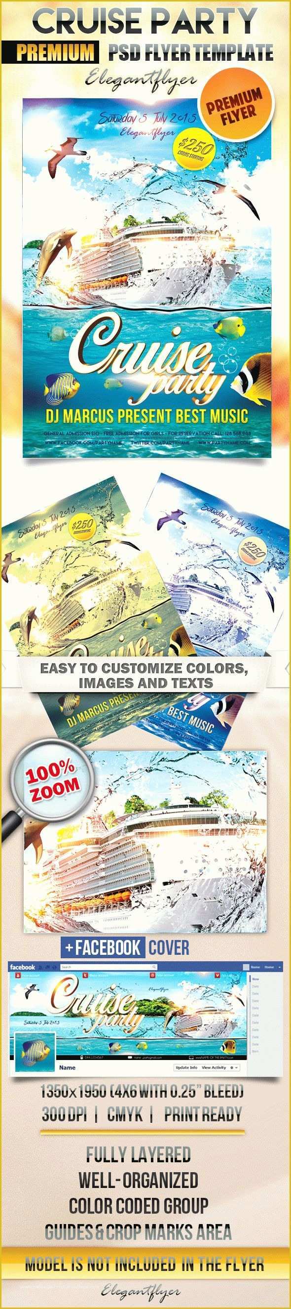 Cruise Flyer Template Free Of Flyer for Cruise theme Party – by Elegantflyer