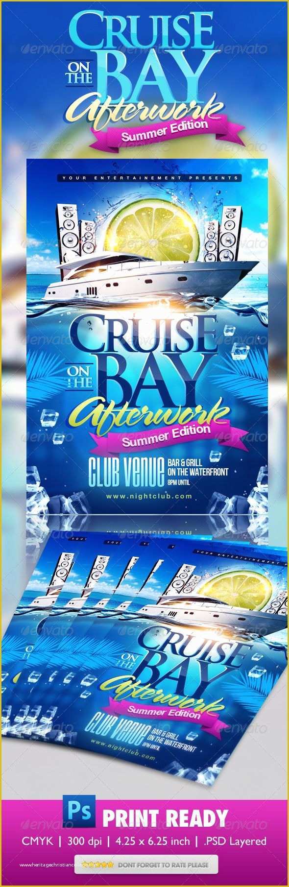 Cruise Flyer Template Free Of Psd Summer Boat Cruise Party Flyer Template • Ly
