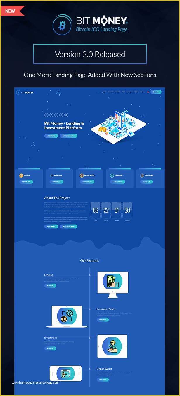 Cryptocurrency HTML Template Free Of Bit Money Bitcoin Cryptocurrency Ico Landing Page HTML