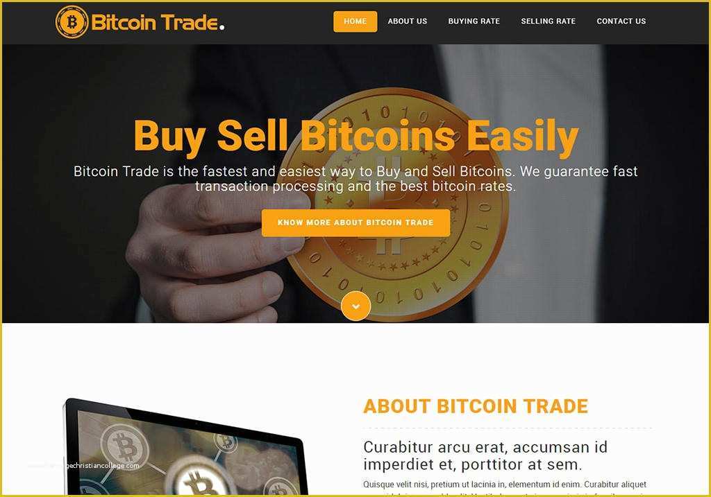 Cryptocurrency HTML Template Free Of Bitcoin Trade Bootstrap Website Template for Creating Free