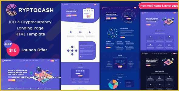 Cryptocurrency HTML Template Free Of Cryptocash Ico &amp; Cryptocurrency Landing Page HTML