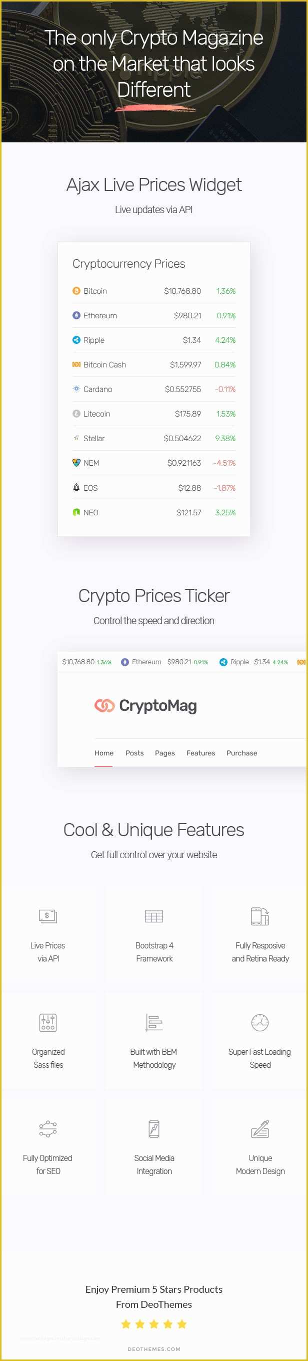 Cryptocurrency HTML Template Free Of Cryptomag