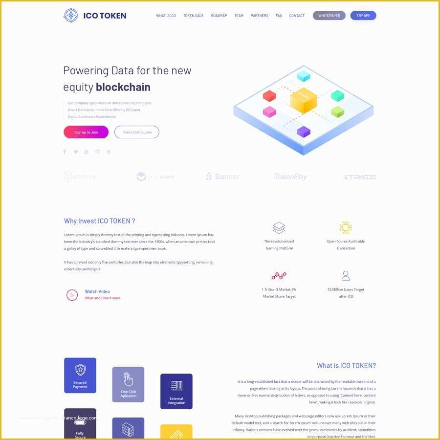 Cryptocurrency HTML Template Free Of Ico token Bitcoin & Cryptocurrency Landing Page HTML