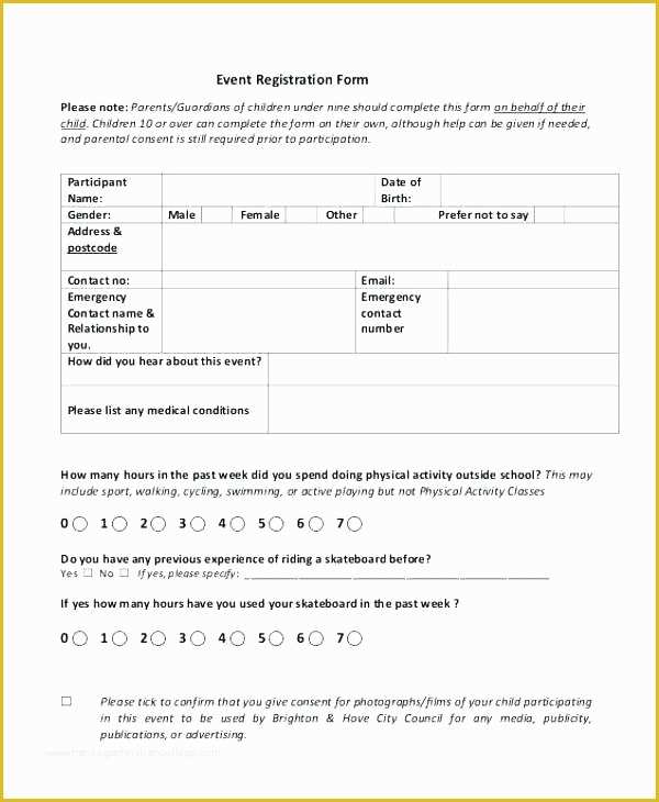 Css Template for Registration form Free Download Of Free event Registration form Template Word Vendor