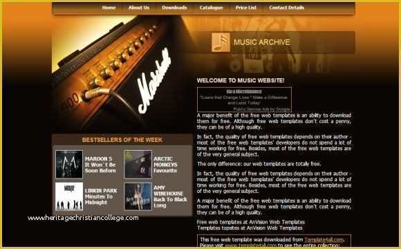 Css Templates for Music Website for Free Of Black Music Band Css Template Download