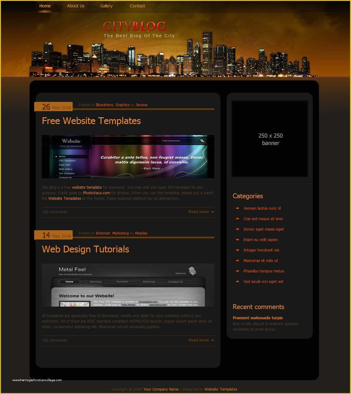 Css Templates for Music Website for Free Of City Blog Free HTML Css Templates