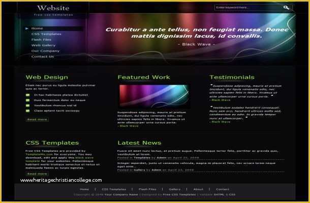Css Templates for Music Website for Free Of Colorful Black Website Template Download