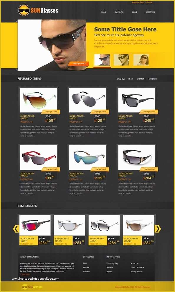 Css Web Templates Free Download Of Free E Merce Css Template for Sunglasses Line Shop