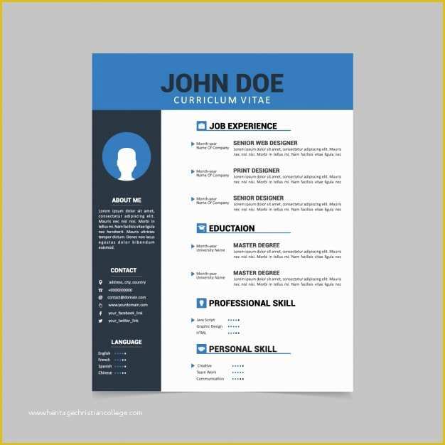 Curriculum Templates Free Of Curriculum Vitae Template Design Vector