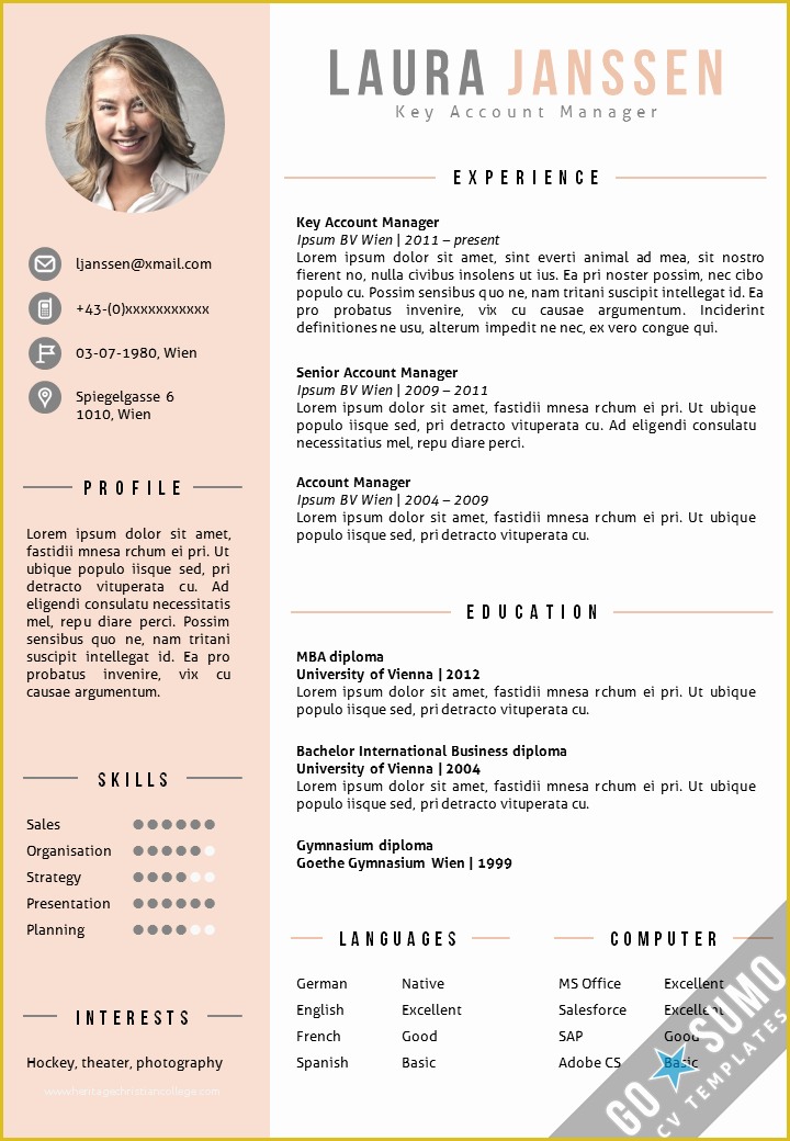 Curriculum Templates Free Of Cv Template Vienna Cv