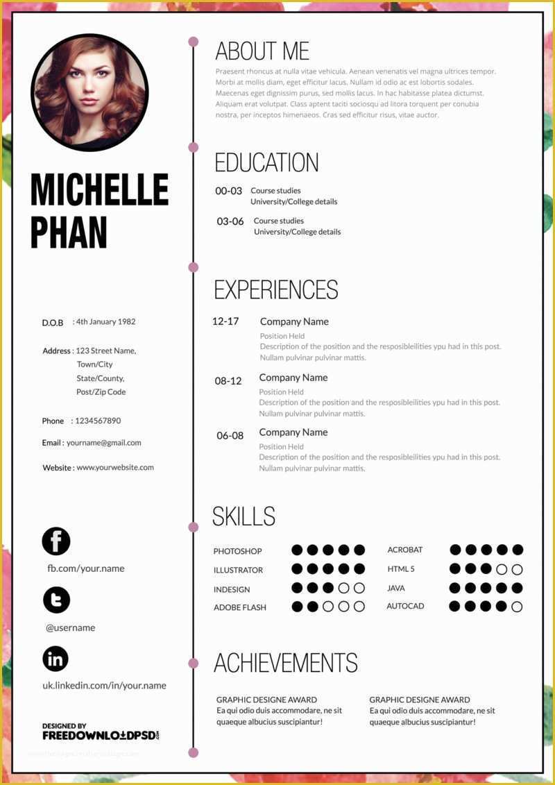 Curriculum Templates Free Of Designer Cv Template Free Psd