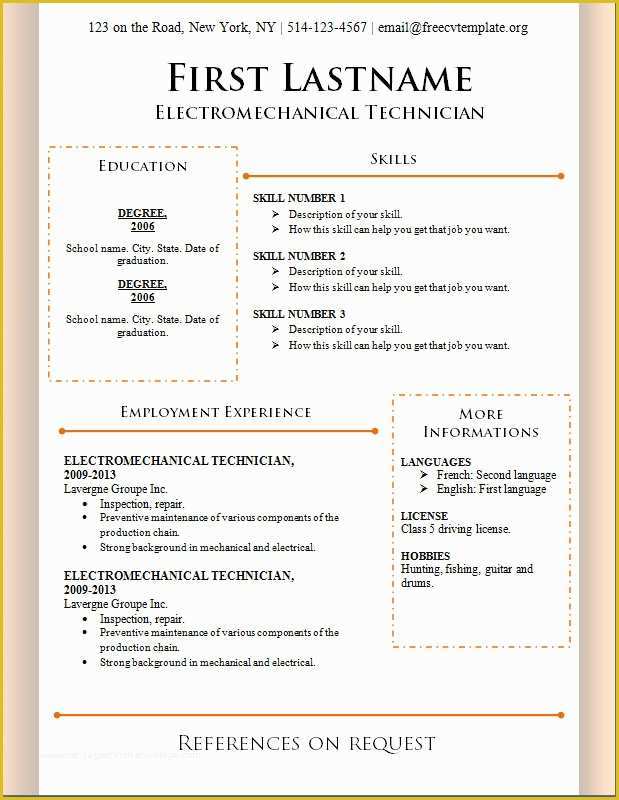 Curriculum Templates Free Of Free Cv Template 86 to 92 Cv Template