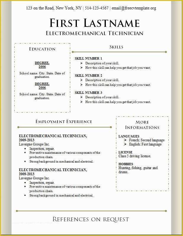 Curriculum Templates Free Of Free Cv Template 86 to 92 – Free Cv Template Dot org