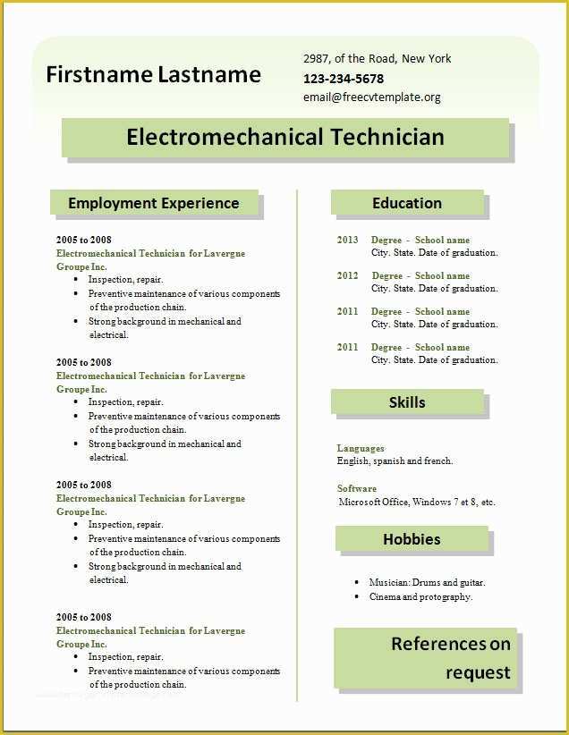 Curriculum Templates Free Of Free Cv Templates 22 to 28 Cv Template