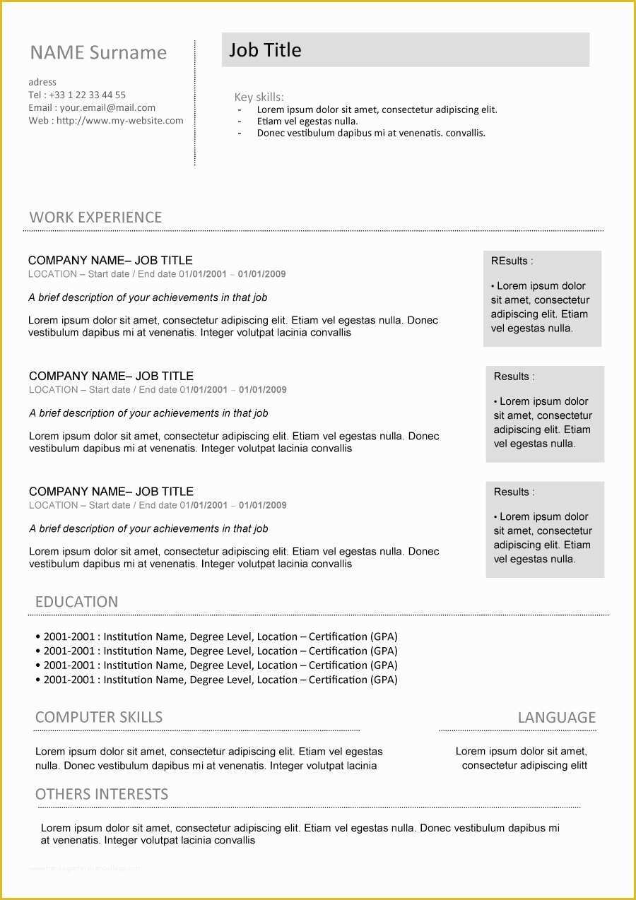 Curriculum Vitae Template Free Of 48 Great Curriculum Vitae Templates & Examples Template Lab