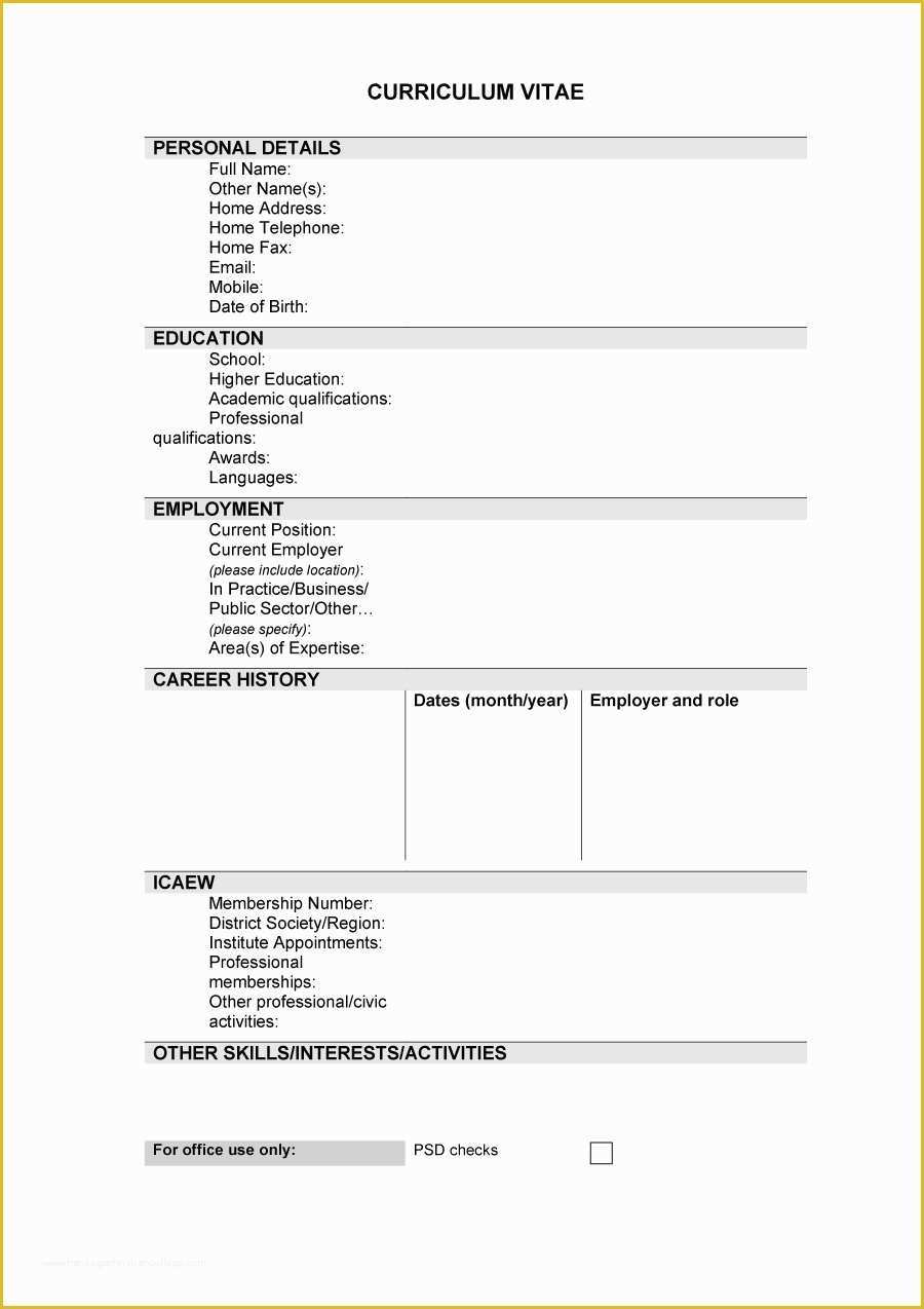 Curriculum Vitae Template Free Of 48 Great Curriculum Vitae Templates & Examples Template Lab