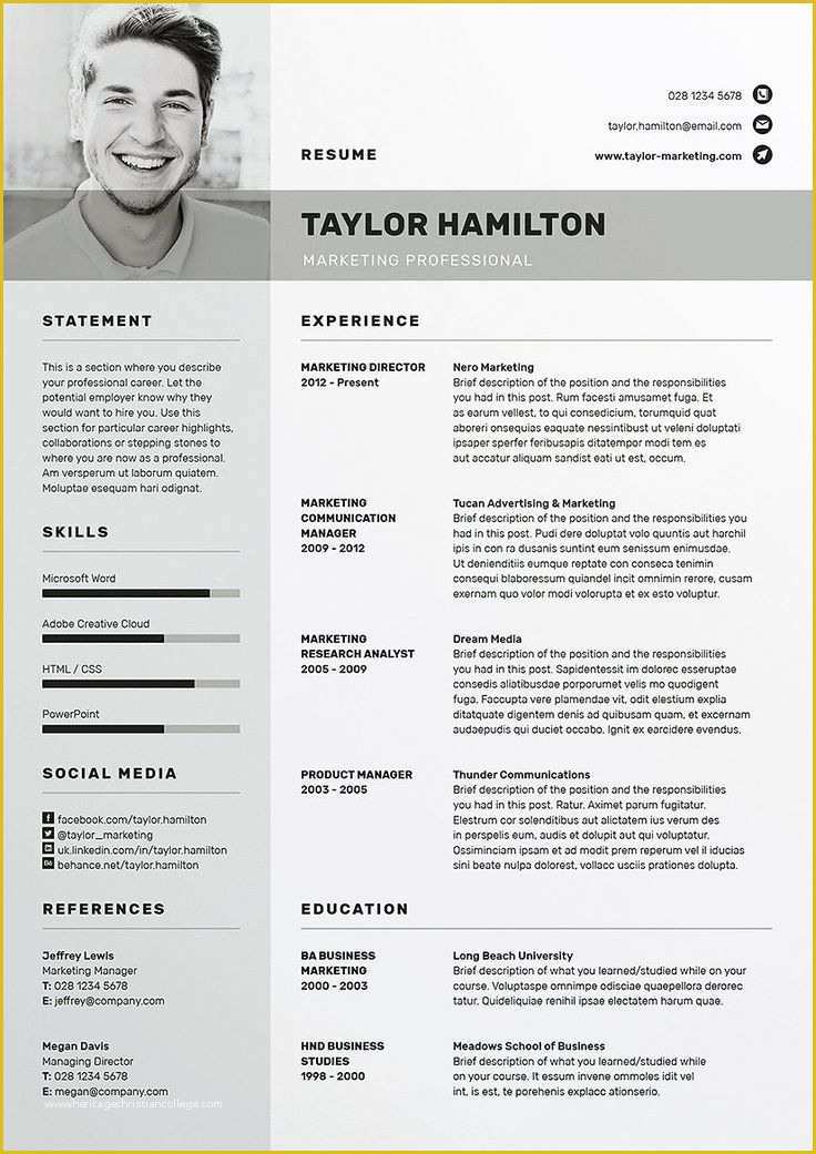 Curriculum Vitae Template Free Of Best 25 Cv Template Ideas On Pinterest