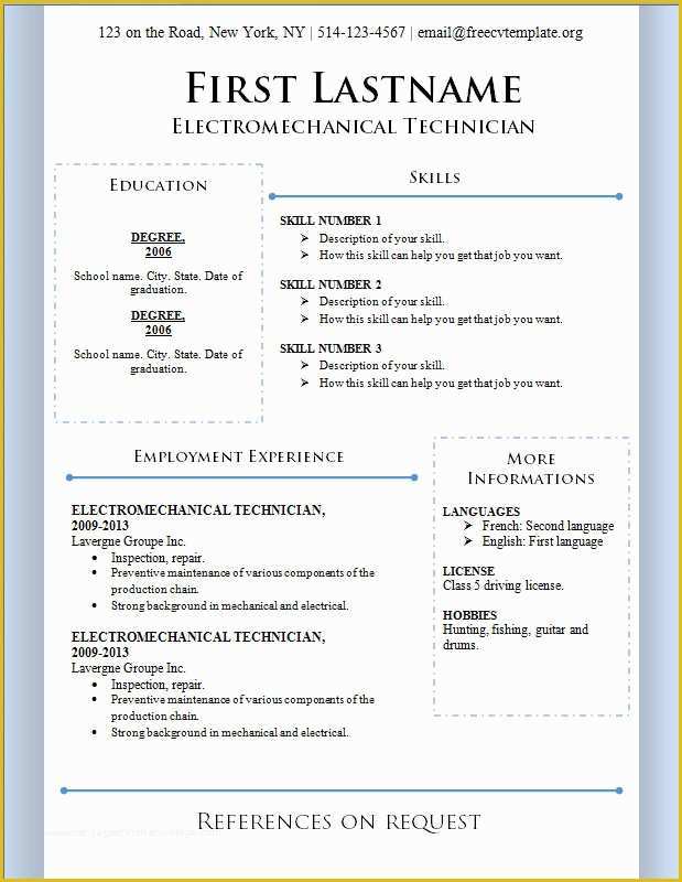 Curriculum Vitae Template Free Of Free Cv Template 86 to 92 – Free Cv Template Dot org