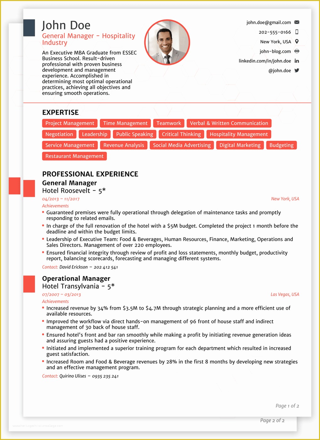Curriculum Vitae Template Free Of Professional Cv Templates for 2019 [edit & Download]