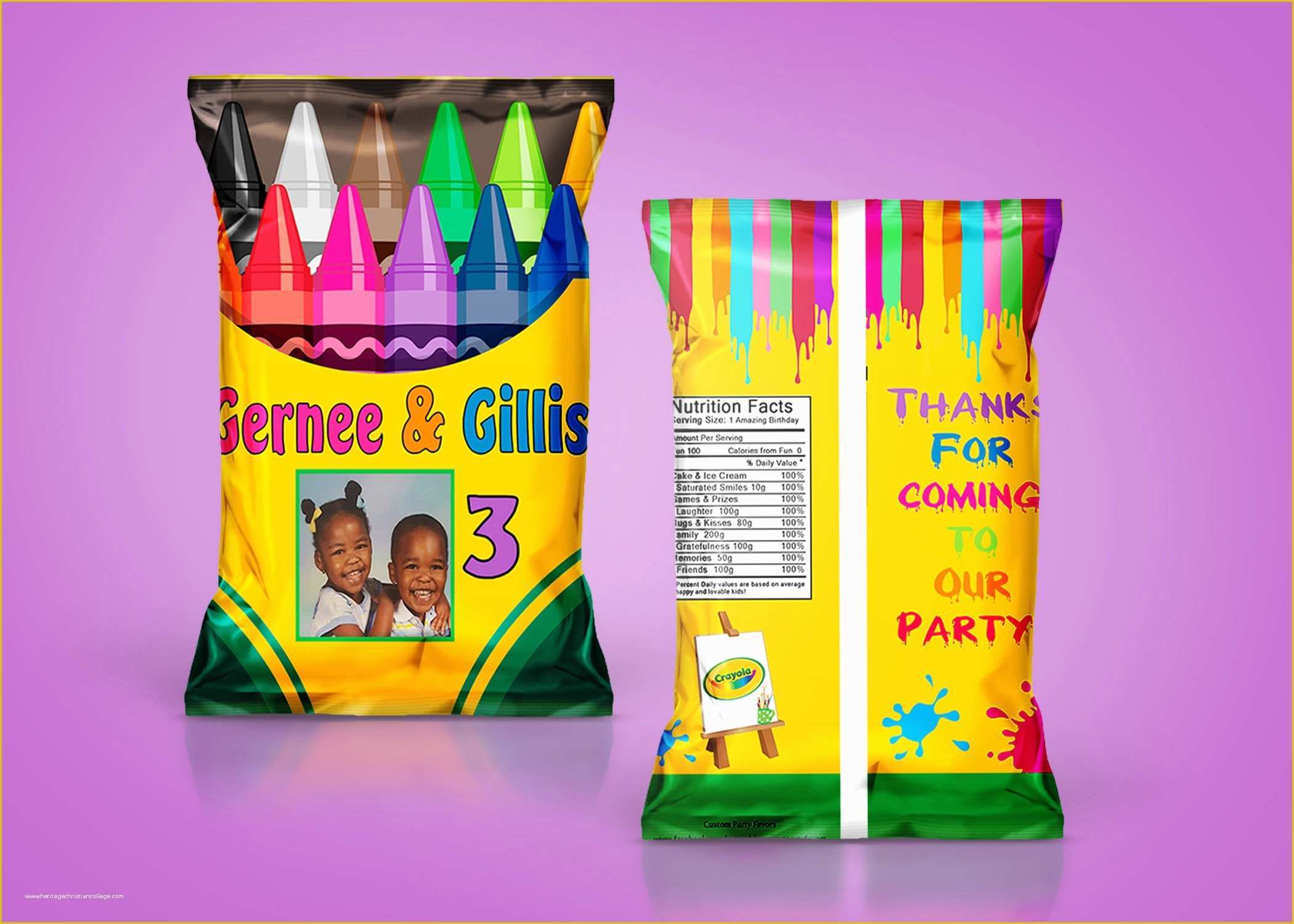 Custom Chip Bag Template Free Of Diy Pdf Template Crayola Crayon Art Party Chip Bags Treat