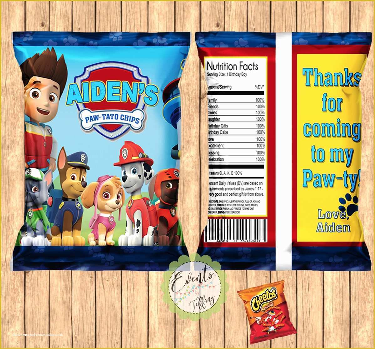 Custom Chip Bag Template Free Of Paw Patrol Inspired Chip Bags Paw Patrol Inspired Favor Bags