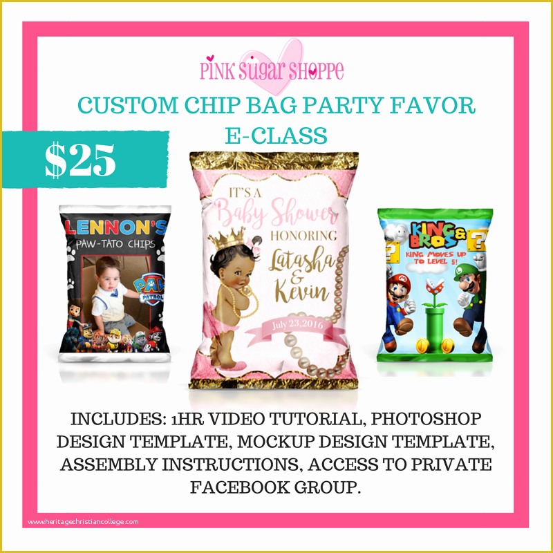 Custom Chip Bag Template Free Of Pink Sugar Shoppe – Pink Sugar Shoppe