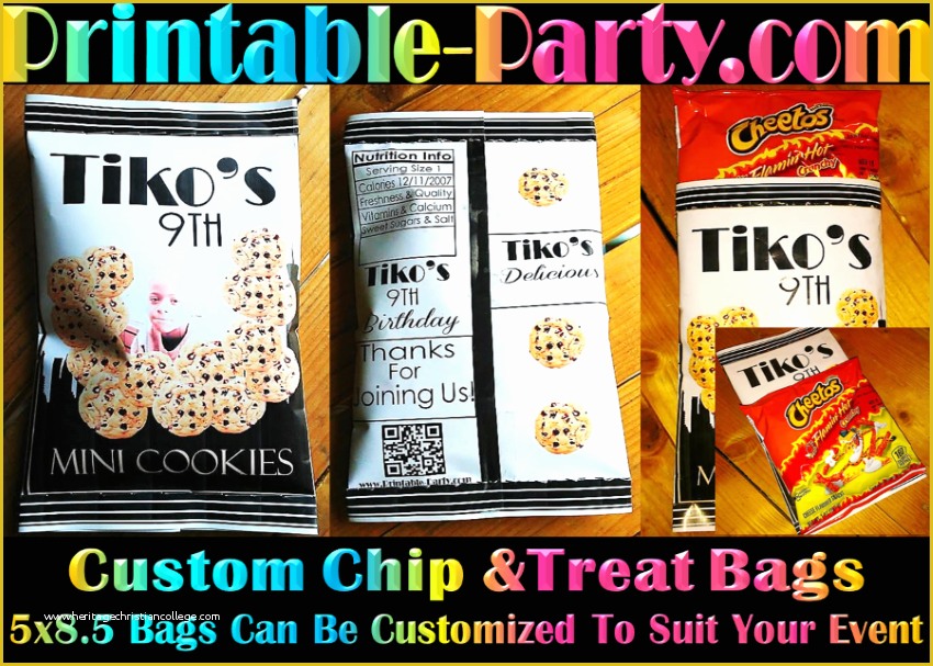 Custom Chip Bag Template Free Of Printable Custom Party Favor Bags