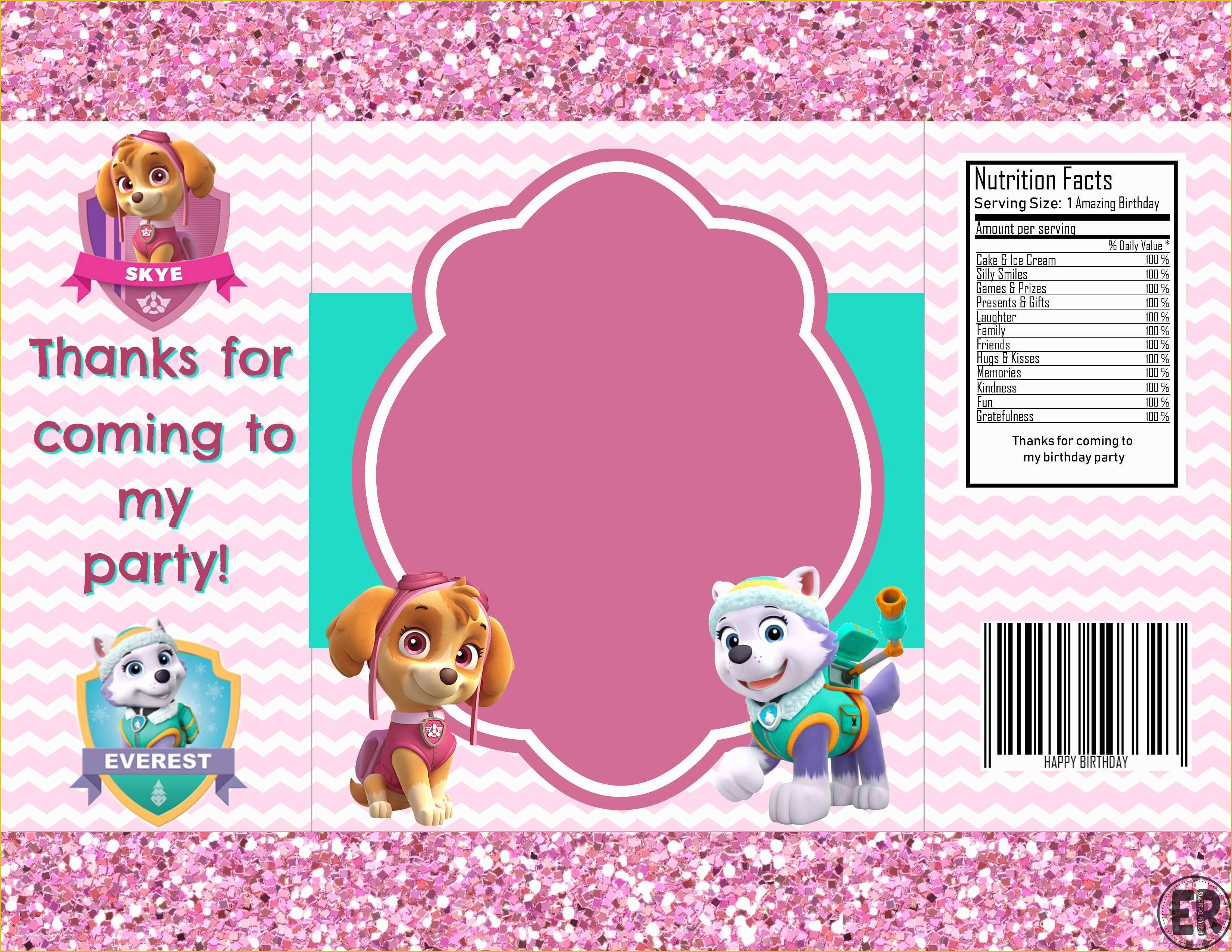 Custom Chip Bag Template Free Of Skye & Everest Paw Patrol Chip Bag Printable