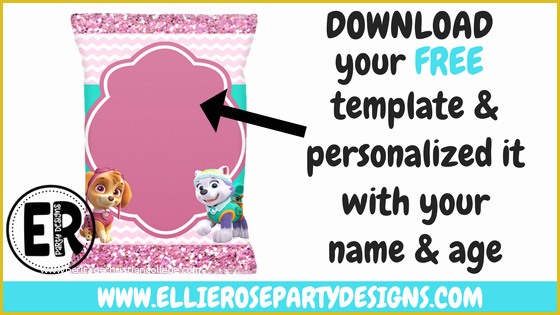 Custom Chip Bag Template Free Of Skye & Everest Paw Patrol Chip Bag Printable