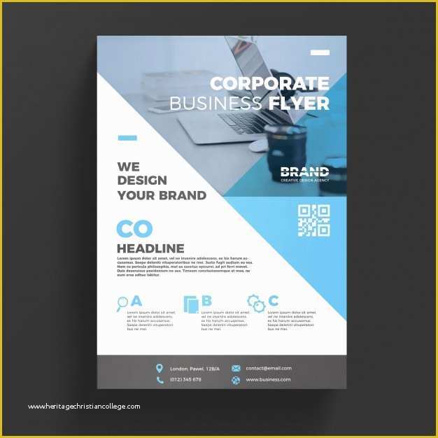Custom Flyer Templates Free Of Blue Corporate Business Flyer Template Psd File