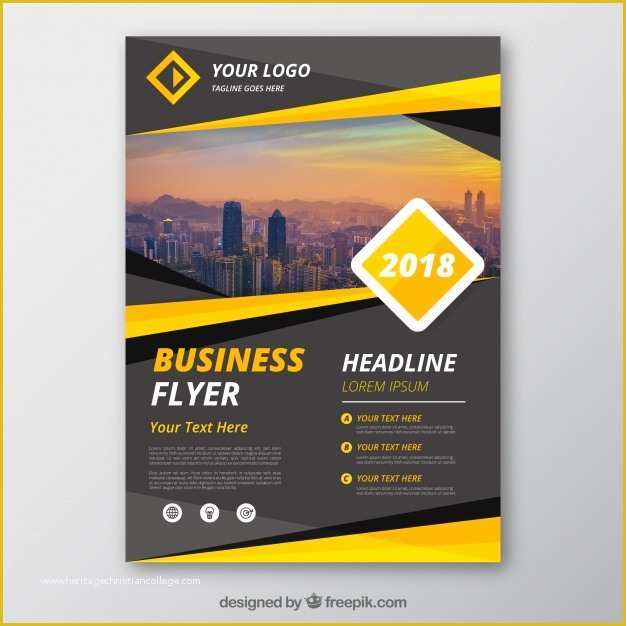 Custom Flyer Templates Free Of Grey and Yellow Business Flyer Template Vector